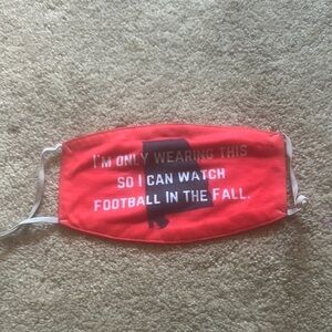 Red Football Face Mask